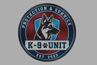 make vintage mascot k9 dog logo design for your brand