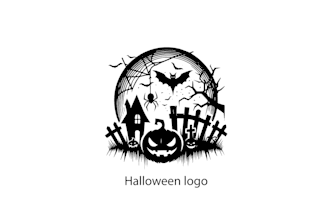 create graceful and fantastic halloween logo design