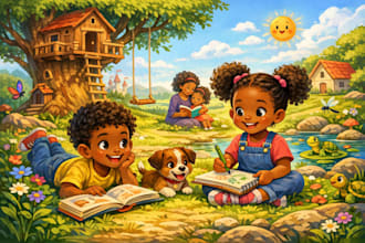 illustrate african american children book illustrations and book cover