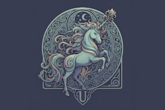 design a magical unicorn logo for your business