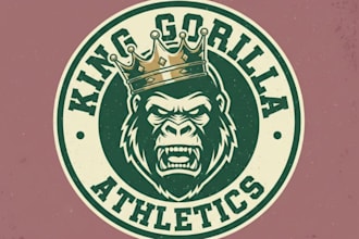 do vintage king gorilla head mascot logo with unlimited review