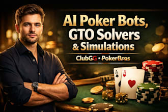 create ai poker bots, gto solvers and simulations for clubgg, pokerbros