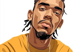 draw cartoon vector portrait with your face