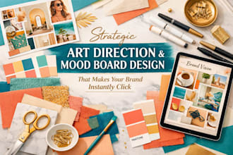 create strategic art direction and mood board design for premium brand identity