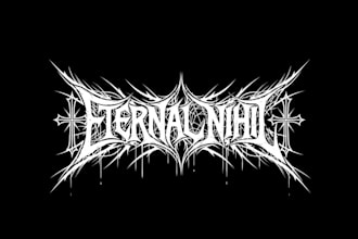 draw thrash metal and heavy metal logo