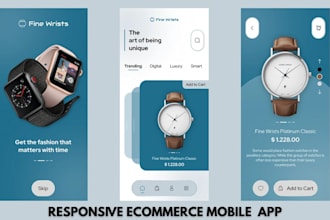develop online shopping store ecommerce mobile apps using fluttter react python