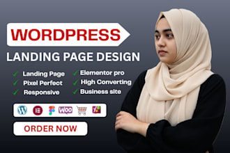 create wordpress landing page, wordpress website design with elementor pro
