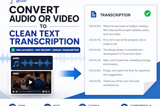 convert audio or video to clean text transcription
