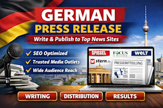 craft and publish german press releases to top german news websites
