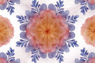 create unique watercolor seamless pattern design
