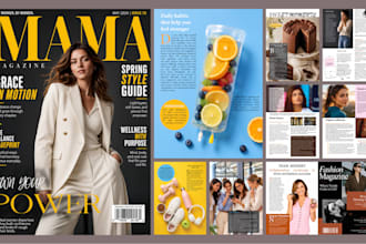 magazine design, catalog, booklet, newsletter, magazine layout, flyer, catalogue