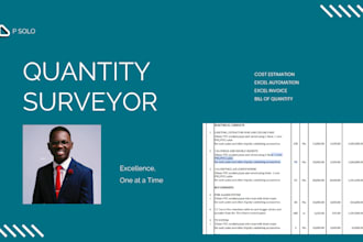 carry out accurate bill of quantities, take off and cost estimation