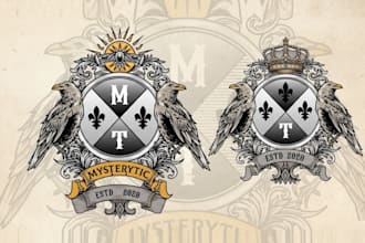design professional heraldic,  family cres, coat of arms logo
