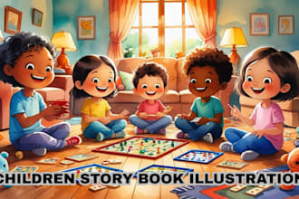 illustrate beautiful children storybook illustrations for your kids book