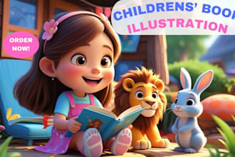 design 3d children book illustration and character design expert