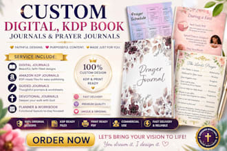 create prayer journal, custom digital journal kdp book journal