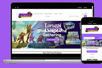 design trading card shopify store pokemon website  tcg website anime store