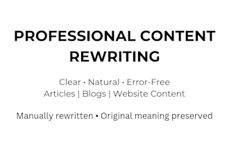 rewrite and edit articles for clarity and readability