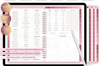 design digital products planner, journal design,responsive hyperlinked planner