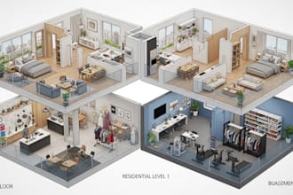 create 3d floor plan for your residential spaces and commercial spaces