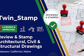 review stamp architect civil and structural drawings delaware california maine