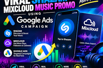 do viral shazam, mixcloud music promo using adwords campaign