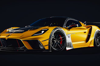 model 3d sport car for simracing game, car physics, 3d animation,custom bodykits