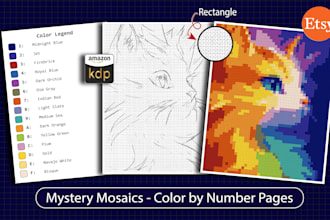 create custom color by number mystery mosaic pages