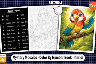 create custom color by number mystery mosaic pages