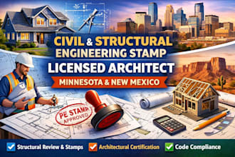 civil and structural engineering stamp, license architect minnesota, new mexico