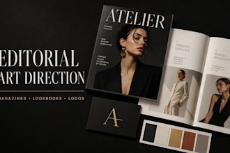 design editorial art direction, magazine covers and lookbook layout bronchure