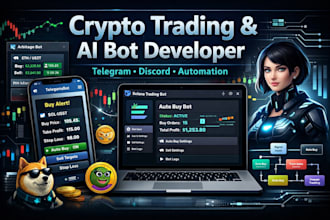 develop ai chatbot, telegram bot and discord automation