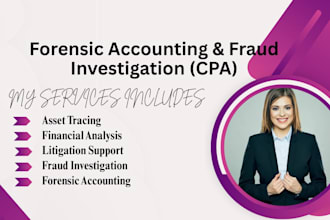 perform forensic accounting, fraud investigation and asset tracing