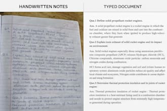 convert handwritten notes to PDF with accurate manual typing