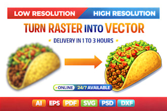 do vector tracing, logo recreation, and raster image conversion to vector format