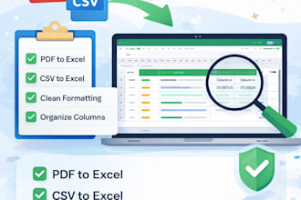 pdf, CSV or scanned files into clean excel sheet