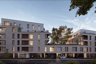 autocad 2d plan into 3d model, cgi elevation rendering, building model in revit
