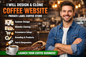 design and clone coffee private label website coffee website coffee store