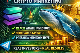 do crypto promotion, sol token promotion to reach whales investors to 100x sales