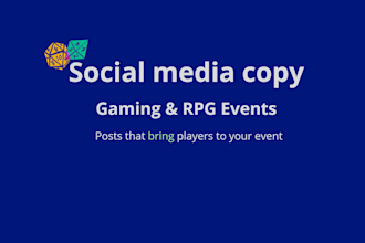 write engaging social media posts for gaming and rpg events