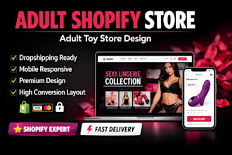 create adult shopify store, adult toy store and shopify website design
