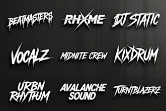 do custom hip hop, rap, band, dj logo in typography style