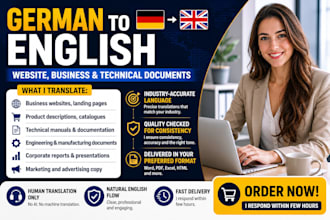 translate german to english website business and technical documents
