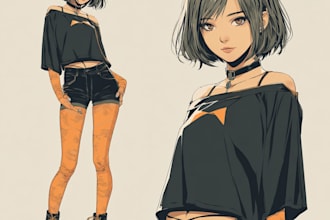 draw cute anime character illustration