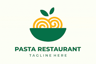 create high quality and beautiful pasta logo design