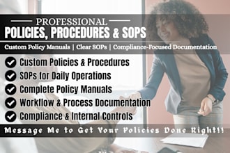 write professional policies and procedures, sops, policy manual for entrepreneur