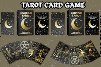 custom tarot card design oracle card in mystic zodiac vintage art nouveau