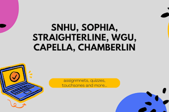 assist in  wgu, hesi,umpi,snhu, umgc, studycom, straighterline tasks