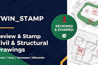 review and stamp illinois texas tennessee wisconsin civil and structural drawing