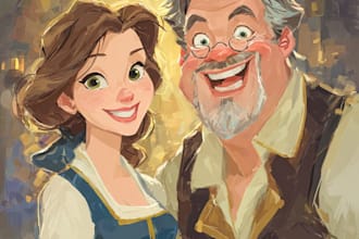 beautiful portrait in disney cartoon